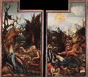 Grunewald, Matthias Visit of St Antony to St Paul and Temptation of St Antony oil on canvas